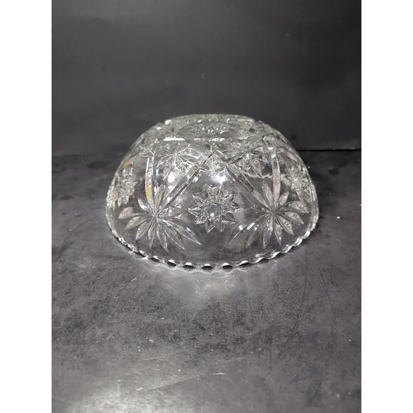 Anchor Hocking Star Glass Bowl‎ Clear Prescut Fruit, Salad, 10.5" Large, Vintage - Picture 7 of 9